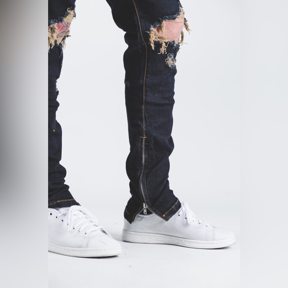 CRYSP DENIM PACIFIC DENIM in DARK INDIGO RIPPED - Picture 3 of 8